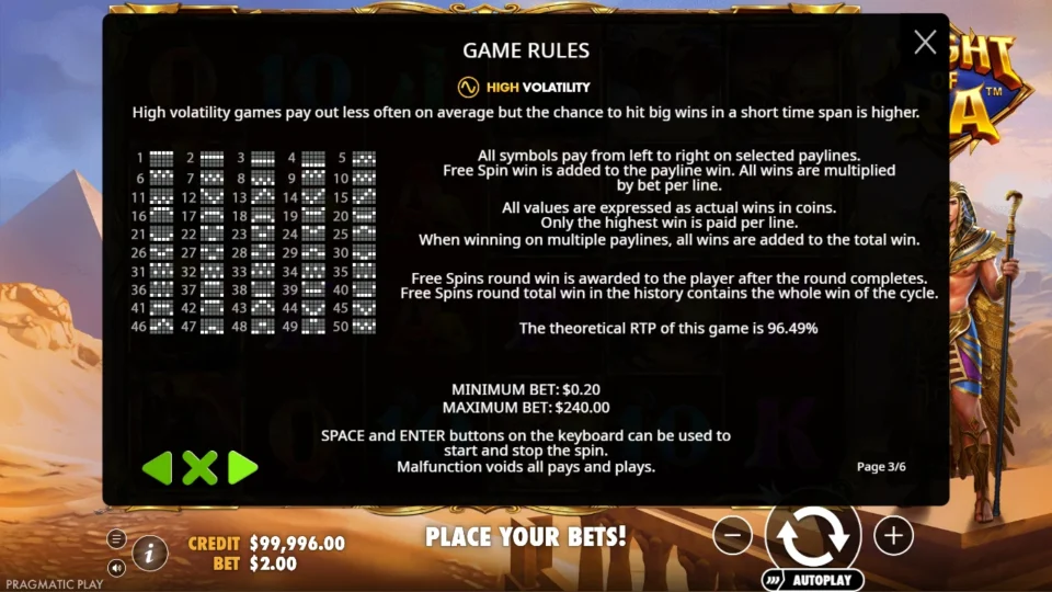 Might of Ra rules, page 3