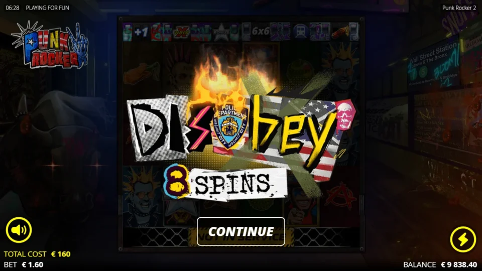 Punk Rocker 2: The EUR 160 Disobey purchase starts with eight free spins