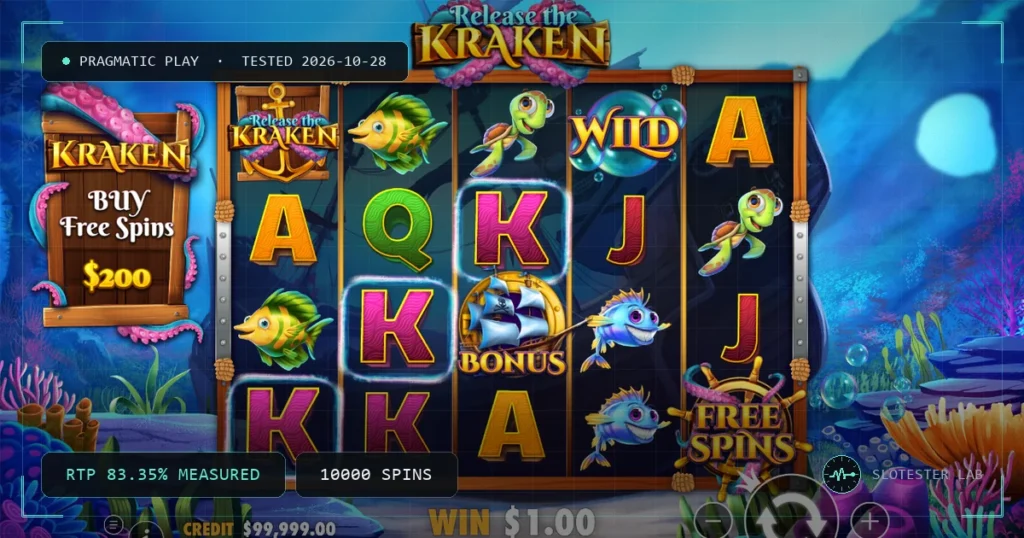 Release the Kraken — Slotester Lab test cover