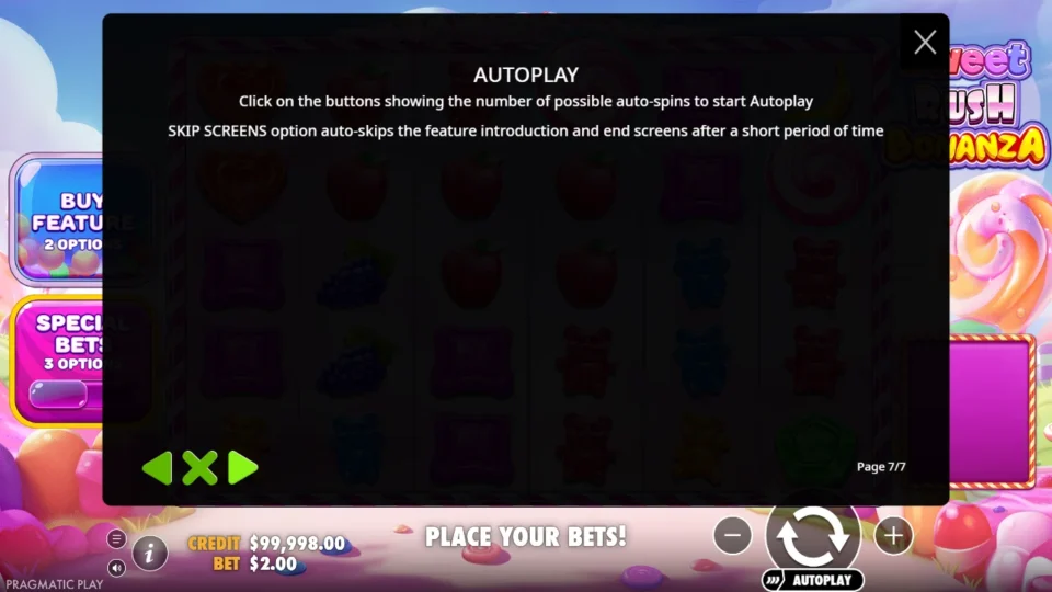 Sweet Rush Bonanza rules, page 7