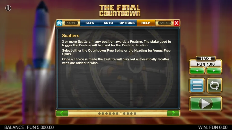 The Final Countdown rules, page 14