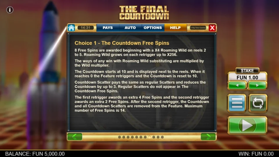 The Final Countdown rules, page 15
