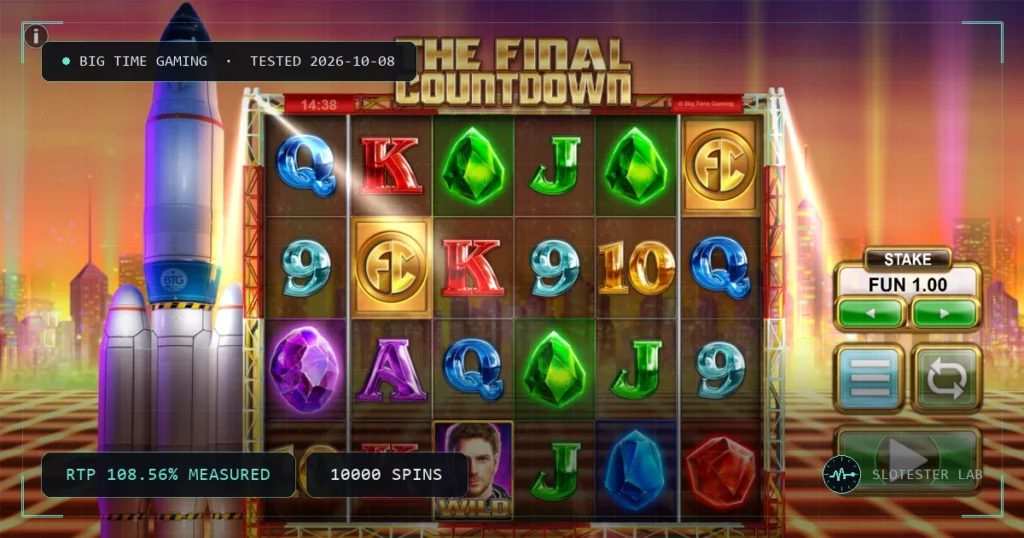 The Final Countdown — Slotester Lab test cover