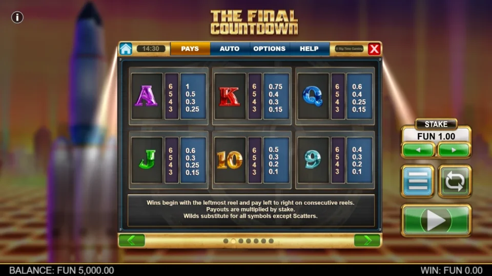 The Final Countdown rules, page 2