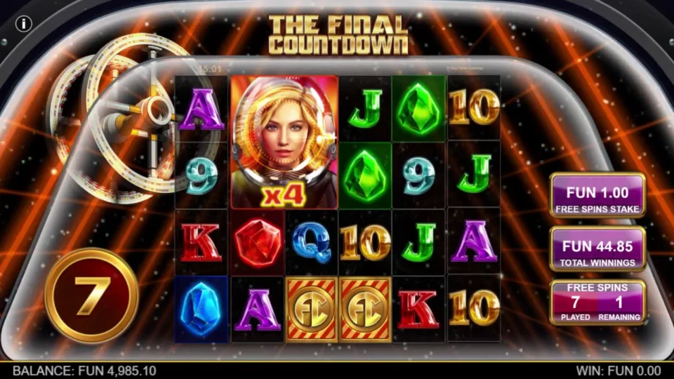 The Final Countdown: Two Scatters land on the seventh free spin while the countdown still reads seven