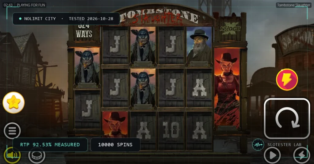 Tombstone Slaughter: El Gordo's Revenge — Slotester Lab test cover