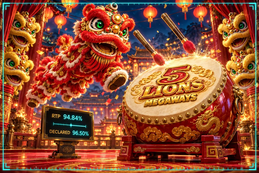 5 Lions Megaways RTP naměřené v laboratoři