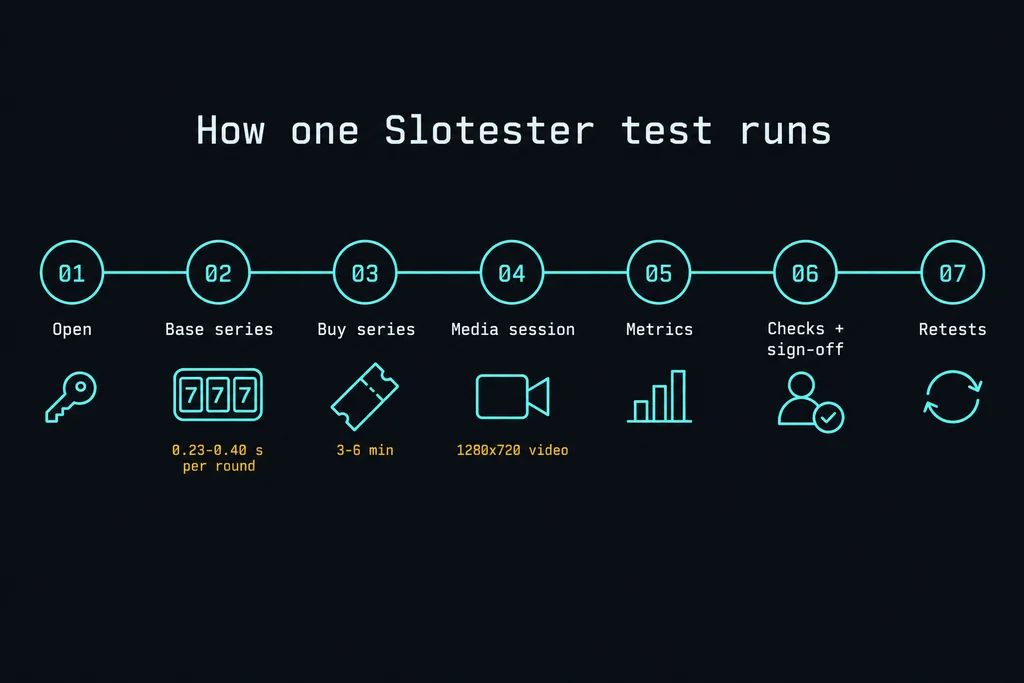 Slotester test pipeline from session to review
